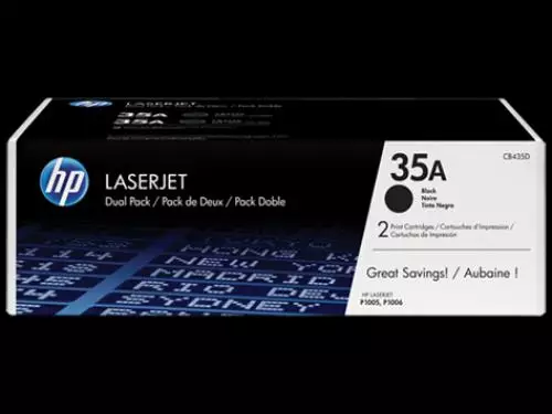 TONER LASER HP 35A (2x1500P.) CB435AD PACK 2U. NE - Imagen 2